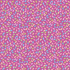 Colorful cake sprinkles topping seamless pattern