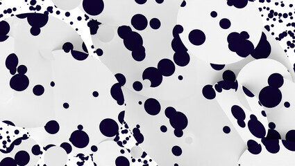3d Wallpaper Backdrop Render with Simple Graphic Black and White Spotted Dalmatian Pattern