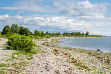 Beautiful coastal view of Saaretirp Cape in spring, Hiiumaa island, Estonia
