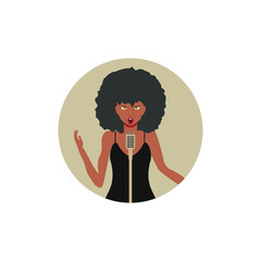background of black woman singing jazz