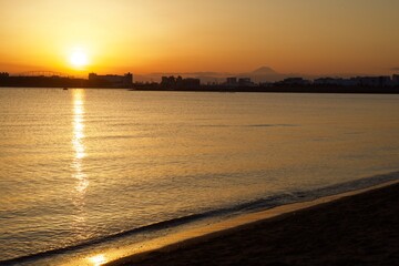 葛西臨海公園の夕暮れ　夕日
落日