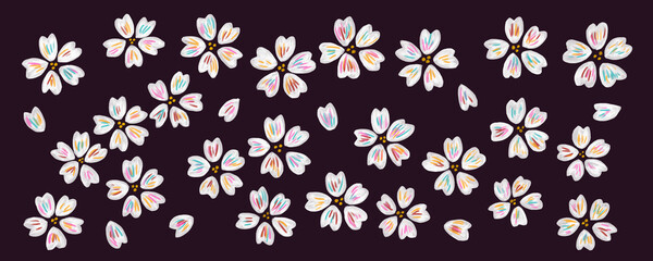 ネオン　手描き　桜　バナー　夜桜
