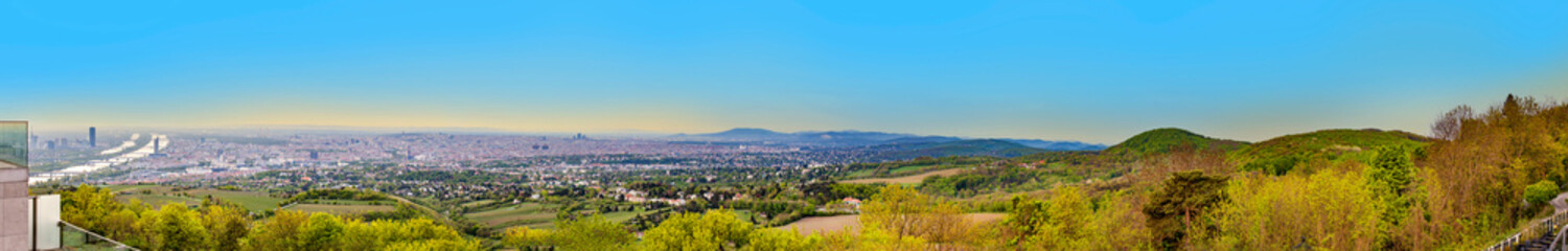 panorama of vienna with the suburbs and river danube