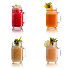 Fresh juices in jar
