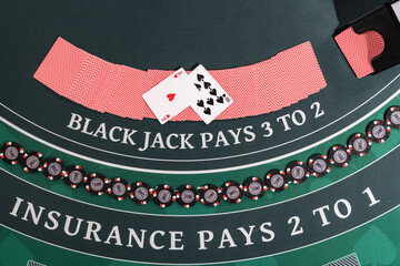 Casino Black Jack table
