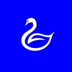 Fototapeta premium Abswan logo vector. Abstract minimalistic logo icon bird silhouette of a swanstract minimalistic logo icon bird silhouette of a swan