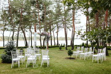 Wedding decor. Beautiful event venue. Creative decoration