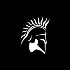 Spartan warrior symbol, emblem. Spartan helmet logo,  
Spartan Greek gladiator helmet logo