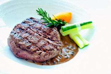 beef steak with vegetables food