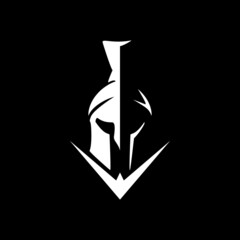 Spartan warrior symbol, emblem. Spartan helmet logo,  
Spartan Greek gladiator helmet logo