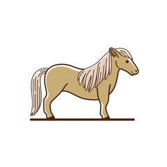 Cartoon pony - cute character for children. Vector illustration in cartoon style.