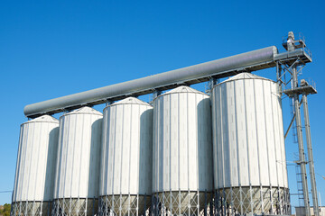 Metal tanks in a farm