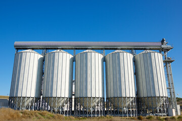 Metal tanks in a farm