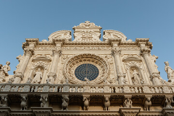 Obraz premium Exterior of the Church of the Holy Cross in Lecce, Apulia, Italy - Europe