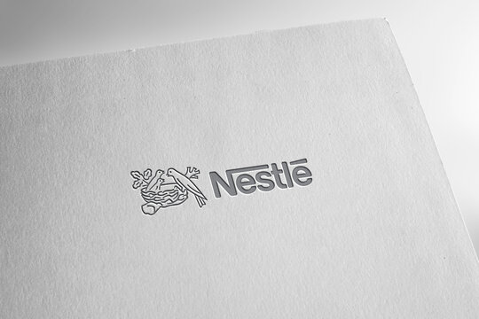 Nestle logo editorial illustrative, on screen