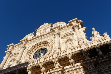 Exterior of the Church of the Holy Cross in Lecce, Apulia, Italy - Europe