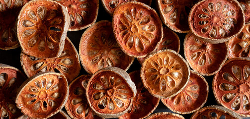 Dried quince background Dried fruit pulp, healthy