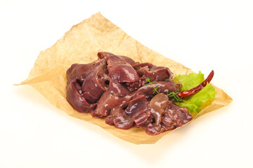 Raw chicken liver ready for cooking