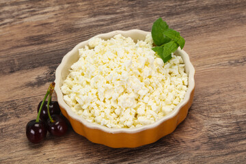 Fresh tasty curd in the bowl
