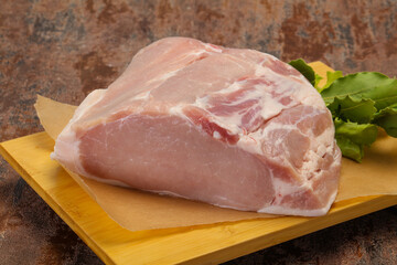 Raw pork meat piece for cooking