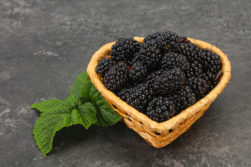 Sweet tasty ripe Blackberry heap
