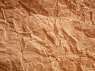 Brown crumpled recycle paper background