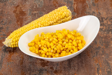 Young corn seeds in the bowl