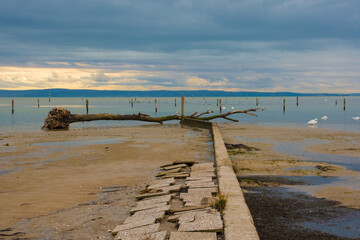 Winter on a popular beach near Grado, Friuli-Venezia Giulia, north east Italy
