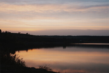 sunset over the river
