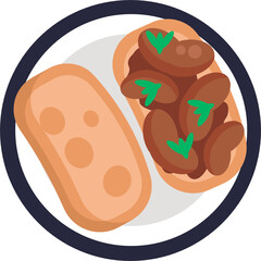 English Food Icon. Food Icon. Vector Illustration