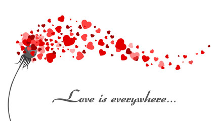 
Valentine's Card with hearts. Vector illustration.