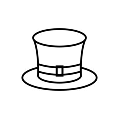 Vector flat cartoon leprechaun hat isolated on white background. St Patric day illustration