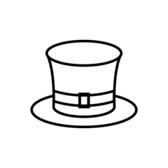 Vector flat cartoon leprechaun hat isolated on white background. St Patric day illustration