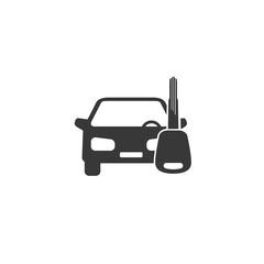 Car key vector icon in flat on white