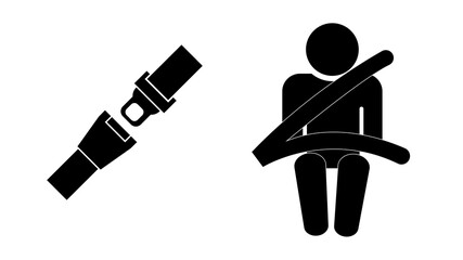 seat belt sign. Attention illustration symbol drive