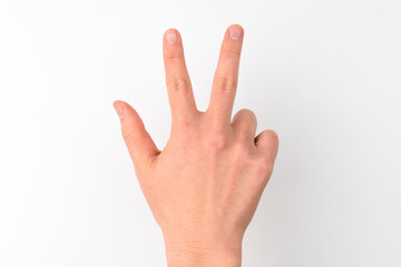Obraz premium Hand sign on white background