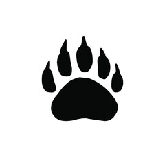 Vector hand drawn bear paw foot print isolated on white background © Sweta