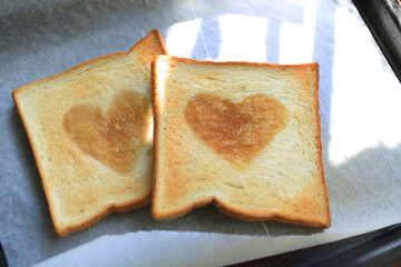 tasty baked toast on the table