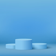 Abstract background with geometric 3d podiums. Vector illustration