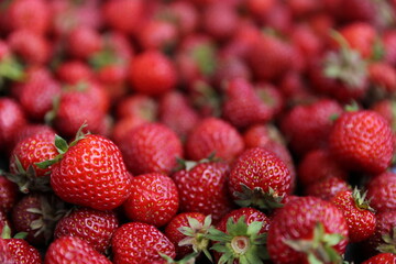 strawberries on a market