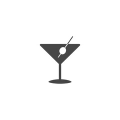 Icon of martini glass vector in flat on white