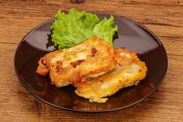 Roasted cod fish in bread