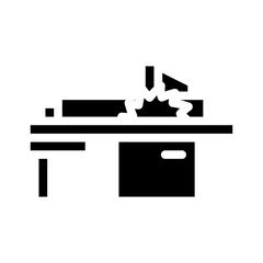 saw panel machine glyph icon vector illustration