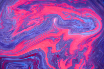 Abstract paint color background. Exoplanet cosmic sea pattern, paint stains. Marbleized effect. Background with abstract swirling paint effect. Liquid acrylic picture with flows and splashes. Mixed