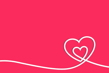 heart background, romantic background with hearts, birthday greeting card design, line heart card design pink background.