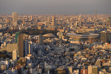Obraz premium 東京都渋谷区から見た東京の夕景