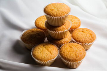 cupcakes on a white background. Baking 