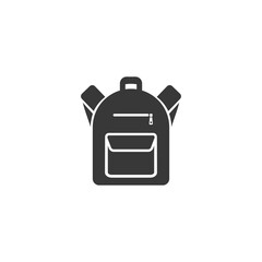 Backpack icon in flat style. Vector illustration