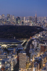 東京都渋谷区から見た東京の夜景