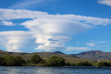 Patagonian clouds over the lake